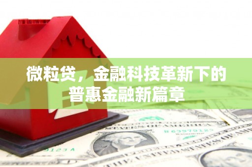 长城微粒贷，金融科技革新下的普惠金融新篇章