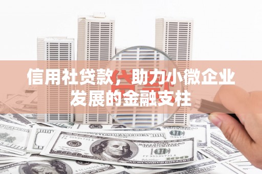 长城信用社贷款，助力小微企业发展的金融支柱