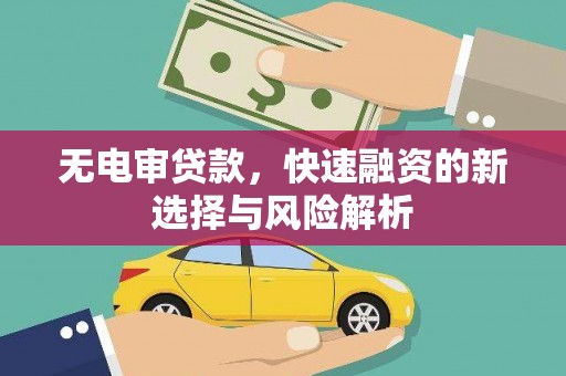 长城无电审贷款，快速融资的新选择与风险解析