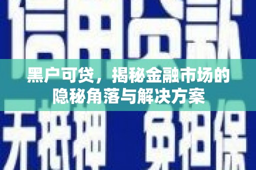 长城黑户可贷，揭秘金融市场的隐秘角落与解决方案