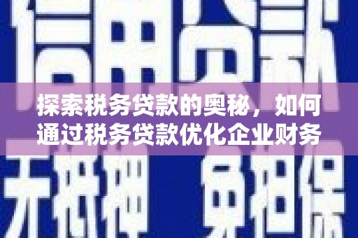 长城探索税务贷款的奥秘，如何通过税务贷款优化企业财务