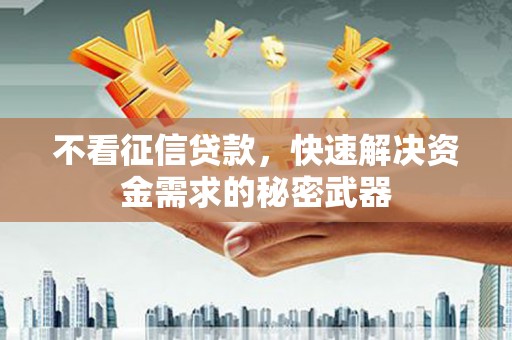 长城不看征信贷款，快速解决资金需求的秘密武器