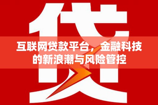 长城互联网贷款平台，金融科技的新浪潮与风险管控