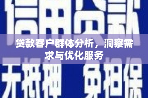 长城贷款客户群体分析，洞察需求与优化服务